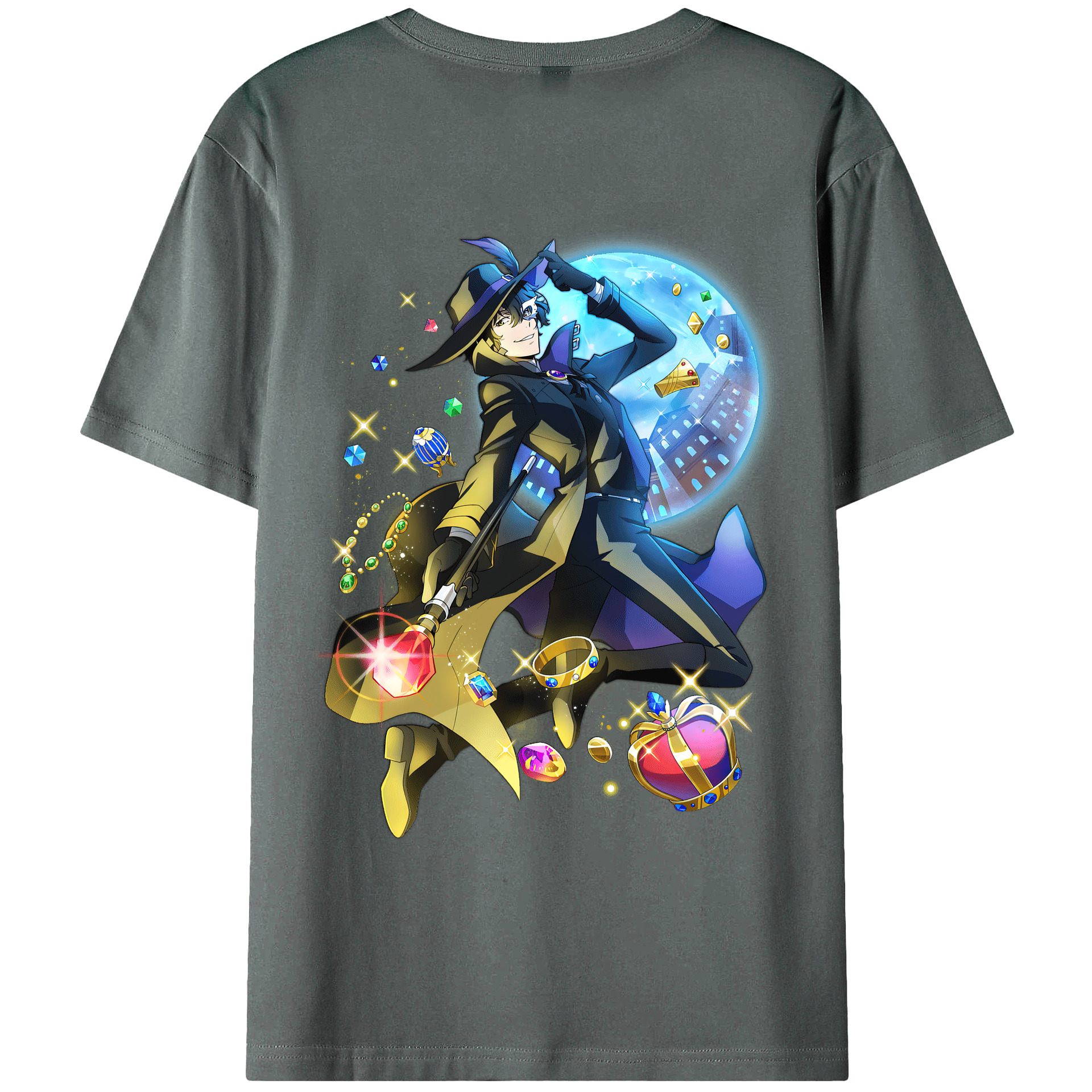 （画像用） 文豪ストレイドッグス Bungo Stray Dogs 綿100％ メンズ半袖Tシャツ（バックプリント） 通気性